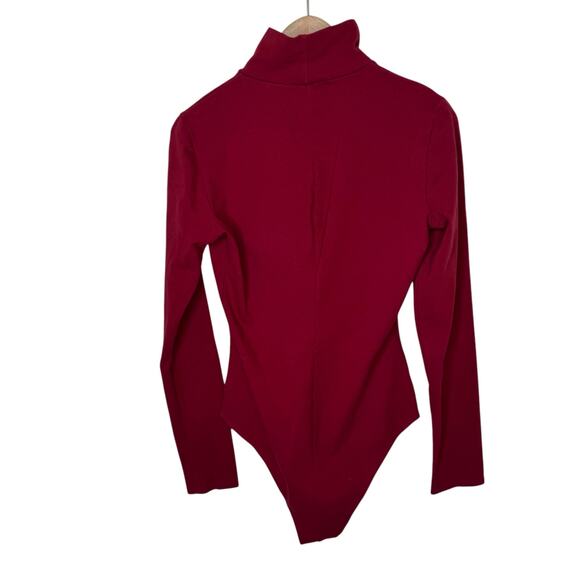 REFORMATION Jeans Navia Turtleneck Bodysuit Red Size Medium - Picture 1 of 9